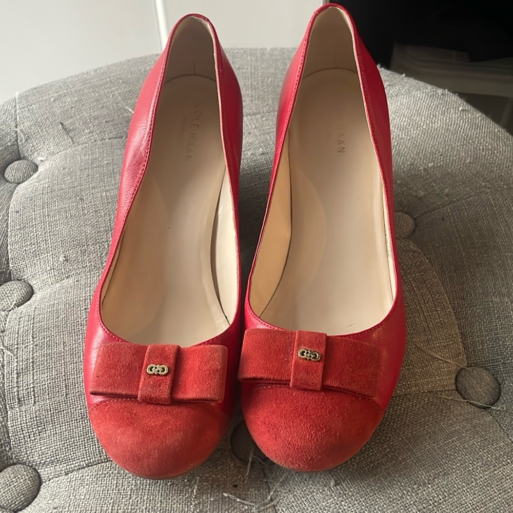 Cole Haan Red Wedges NEW